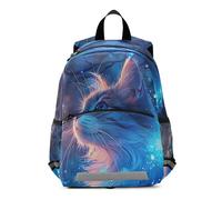 Backpack for Toddler Boys Girls, Rainy Day Cat Blue Kindergarten Backpacks Small Little Kid's Backpacks 3-6 Years Medium