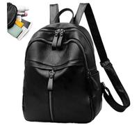Backpack for Women Minimalist Stylish PU Black Backpack with Tote Large Capacity Multi-Pocket Zippered Daypack for School, Business, Travel 1PC.