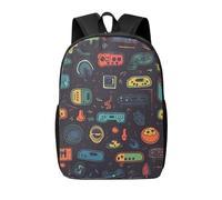 Backpack Game Video Gaming Pattern Travel Casual Laptop Backpack 17 inch Waterproof Hiking Daypack for Men Women