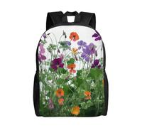 Backpack Gems Diamond Jewelry Jewels Luxury Travel Casual Laptop Backpack Waterproof Hiking Daypack For Men Women, Garden Wildflowers, One Size