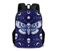 Backpack Goth Moth Dead Skull Moon Backpacks Casual Pack Back Lightweight Daypack for Work School College