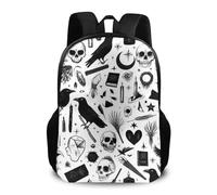 Backpack Gothic Trippy Moon Skull Dark Cat Black Witch Magic Spiritual Board Daypack Casual Rucksack Lightweight Pack Back for College Laptop Work