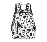 Backpack Gothic Trippy Moon Skull Dark Cat Black Witch Magic Spiritual Board School Bag Casual Pack Back Durable Daypack for Laptop Travel School