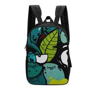 Backpack Green Little Monsters Printed Backpacks Casual Rucksack Lightweight Daypack for Student Travel School