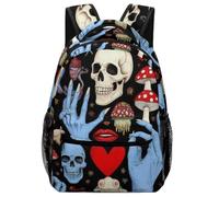 Backpack Halloween Goth Skull Mushroom Vampire Magic Witch Witchcraft Pack Back Computer Backpacks Durable Daypack For Student College Laptop