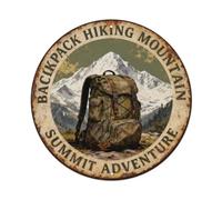 BACKPACK HIKING MOUNTAIN SUMMIT Metal Tin Sign Plaque