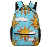 Backpack Hippies Boho Style Sun Art Backpacks Men and Women Pack Back Lightweight School Bag for Work Laptop School