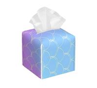 Backpack Holographic Mermaid Background Gradient Scales Bright PVC Cube Tissue Pack for Home Office Bathroom Use