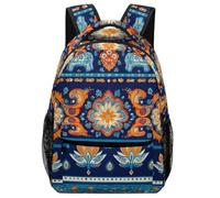 Backpack Indiana Rug Pai-Sley Ethnic Mandala Elephant Pack Back Casual Rucksack Men and Women Daypack for Laptop College Travel