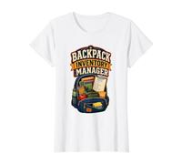 Backpack Inventory Manager Back to School Value Graphic T-Shirt, Women, White, L