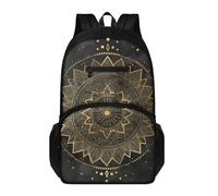 Backpack Kids Black Gold Circle Lightweight & Breathable Childrens Backpack for Primary School & Nursery, Fits A4, Books, Notebooks and Accessories