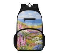 Backpack Kids Pink Yellow White Flowers Lightweight & Breathable Childrens Backpack for Primary School & Nursery, Fits A4, Books, Notebooks and Accessories