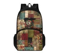 Backpack Kids Red Brown Flower Lightweight & Breathable Childrens Backpack for Primary School & Nursery, Fits A4, Books, Notebooks and Accessories