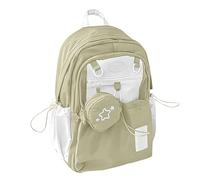 Backpack Laptop Kids Backpack Chest Strap Hand Luggage Lightweight Durable with Drawstring for High School College for Women Large Capacity Casual Day Travel Book Bag, Light yellow, Einheitsgröße