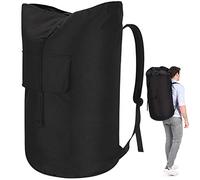 Backpack Laundry Bag, 115L Heavy Duty Extra Large College Laundry Backpack, Dirty Clothes Bag with Shoulder Straps, Laundry Hamper Bag with Drawstring Closure for College Dorm, Apartment Black