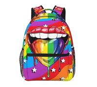 Backpack Lgbt Rainbow Gay Pride Flag There Is Love In The Tongue Computer Backpack Book Bag Women Personalised Daypack, For Business, Travel, Outdoor, Work, College