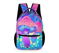 Backpack Magic Mushrooms Psychedelic Hallucination Bookbag Computer Backpack Simple Large Capacity Shoulder Bag, For Business, Travel, Outdoor, Laptop, College