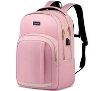 Backpack Men's School Backpack for 15.6 Inch Laptop Backpack Work Waterproof Business Daypacks Boys Teenagers with USB Charging Port, Rosagold, 15.6", Rucksack