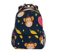 Backpack Monkeys Bananas Love Book Bag Bookbag Personalised Durable Computer Backpack, For Laptop, Business, Travel, Work, Outdoor