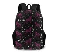 Backpack Mystical Goth Fire Dark Purple Galaxy Foxes Moon Black Rucksack Computer Pack Back Lightweight Daypack for Student School Travel