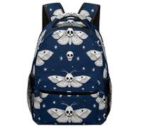 Backpack Occultism Goth Moth Dead Skull Moon Backpacks Durable Pack Back Lightweight Daypack For College Student Laptop