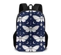Backpack Occultism Goth Moth Dead Skull Moon Rucksack Durable School Bag Men and Women Daypack for Work School Laptop
