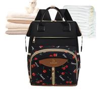 Backpack Organizer for Diapers - Large Water Resistant Storage Tote with Changing Mat | Travel Bag for Mom Dad Parents Daily Outings, Black, Se référer à la description, Refer to description