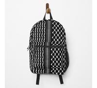Backpack Palestinian Traditional Hatta Kufiya Pattern #2 Freedom Iconic Palestine Folk Design - wht School Bag Travel 15"