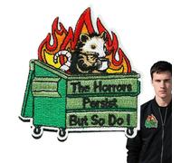 Backpack Patches | The Horrors Persist But So Do I Patch | Funny Animal Clothing Sticker Embroidered Bag Accessories for Trucker Hats, Pants & Birthday