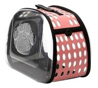 Backpack Portable Foldable Pet Dogs Cat Shoulder Bag Transparent Carrier Dog Carrying Pet(Pink,42 * 32 * 28cm)
