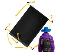 Backpack Pouch, Lightweight Mesh Organizer & Portable Hiking Gear Bag, Multipurpose Storage Pouch for Clothes, Shoes, Bottles, Tools, Outdoor Climbing, Picks, Black, Se référer au descriptif, Refer to