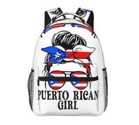Backpack Puerto Rican Woman Messy Bun Daypack Book Bag Women Lightweight Computer Backpack, For Business, Laptop, Travel, Work, Outdoor