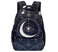Backpack Sacred Geometric Symbol Purple Space Galaxy Stars Mystic Sun Moon Rucksack Casual School Bag Lightweight Backpacks For College Work Travel