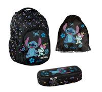 Backpack School Backpack 2-Compartment + Pencil Case + Jumper Bag Black