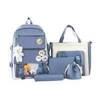 Backpack School Bags for Girls Girls 5PC 1 backpack + 1 crossbody bag + 1 pencil case + 2 study bags Capacity Student Satchel Casual Daypack for Students Back-To-School Season Travel