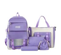Backpack School Bags for Girls Girls 5PC 1 backpack + 1 crossbody bag + 1 pencil case + 2 study bags Capacity Student Satchel Casual Daypack for Students Back-To-School Season Travel