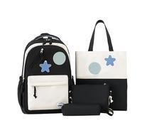 Backpack Set, School Bag for Primary and Secondary School Students,Large Capacity Bookbag with Pencil Case&Lunch Bag(D)