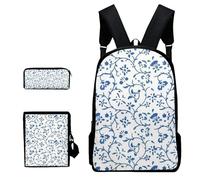 Backpack Set with Lunch Bag - Floral Prints School Bags Bookbags with Lunch Box Pencil Case for Teenage Girls | Preschool Backpacks for Primary Middle High College School