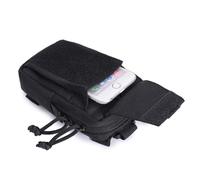 Backpack Shoulder Attachment Pouch, Multi-Purpose Nylon Zipper Pocket, Strap-Mounted Gear Bag with Loop Closure, Ideal for Camping, Hiking, Hunting, Travel Backpacks, 17cm Black Khaki Nylon