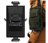 Backpack Shoulder Strap Accessory Pouch, Tactical Molle Attachment Double Zipper Pocket Additional Phone Holder Compact EDC Pouch for Outdoor Activities and Tactical Gear (Black)
