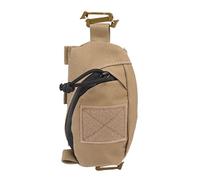 Backpack Shoulder Strap Pouch, Water proof Clip On Attachment Bag with Double Layers Design for Hikers Outdoor Enthusiasts Canvas Nylon Material 17x9cm (Khaki)