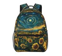 Backpack Starry Sunflower Landscape Cosmic Night Field Backpacks Durable Rucksack Lightweight Pack Back for Student Laptop Work