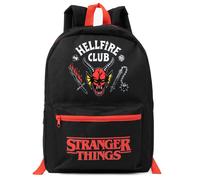 Stranger Things Hellfire Club Backpack | Girls & Boys Black Rucksack with Adjustable Straps | Practical & Organised Luggage Sports School Bag | Netflix Series Merchandise Gifts for Kids & Teens