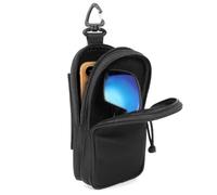 Backpack Strap Pouch for Smartphone and Sunglasses, Double Pocket for Large Phone and Sprot Glasses, Waterproof Shoulder Attachment Tactical Case with Zipper for Outdoor Hiking Camping Travel