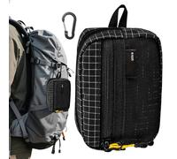 Backpack Strap Pouch | With Buckle Divided Storage Pocket | Multifunctional Outdoor Storage Tool Bag for Money Card Key Travel Hiking Climbing C, Black, Se référer au descriptif, Refer to