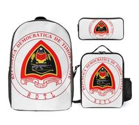 Backpack Three Piece Set Democracy In East Timor National Emblem School Backpacks Women Casual Travel Bags 17-Inch Laptop Teenage Girls Rucksack Resistant Bookbag College Boys Men Work Daypack