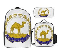 Backpack Three-Piece Set Eritrea National Emblemteenage Boy Girl Unisex Multifunctional School Bag Backpackstravel