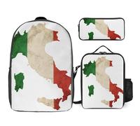 Backpack Three-Piece Set Italy National Flag Travel Laptop Backpacks Work Bag Lightweight Laptop Bag Business Backpack Water-Resistant School Rucksack Gift For Men And Women Fits 17-Inch