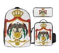 Backpack Three Piece Set Jordan Hashem National Emblem School Backpacks Women Casual Travel Bags 17-Inch Laptop Teenage Girls Lightweight Rucksack Water Resistant Bookbag College Boys Men Work Daypack