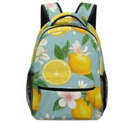 Backpack Tropical Fruits Mint Green Leaves Flowers Watercolor Lemon Daypack Computer Pack Back Lightweight Backpacks for School Student Laptop